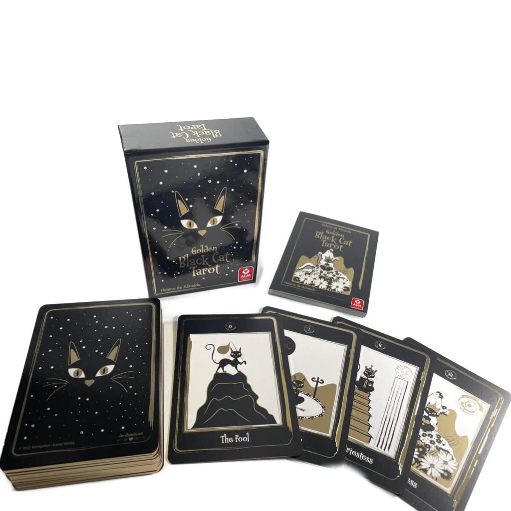 Golden Black Cat 78 Tarot with Japanese Authentic I.I.J Tarot, Cards, Cards, Cat, Instructions,