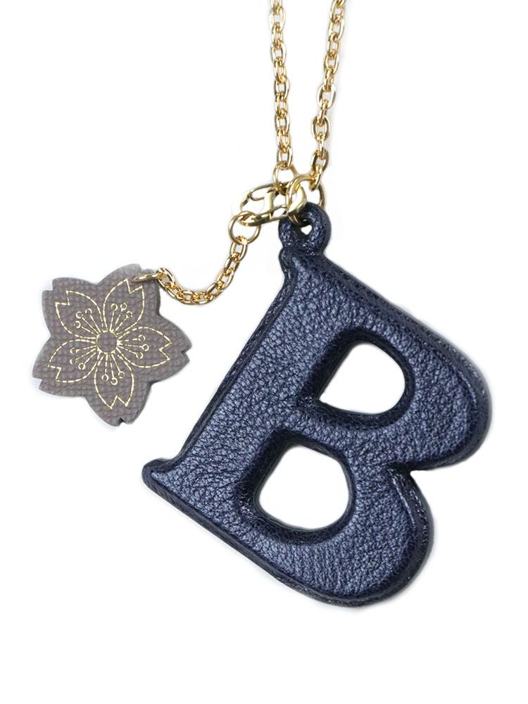 VAOM Initial Leather Charm Keyholder_Blue (B Type)
