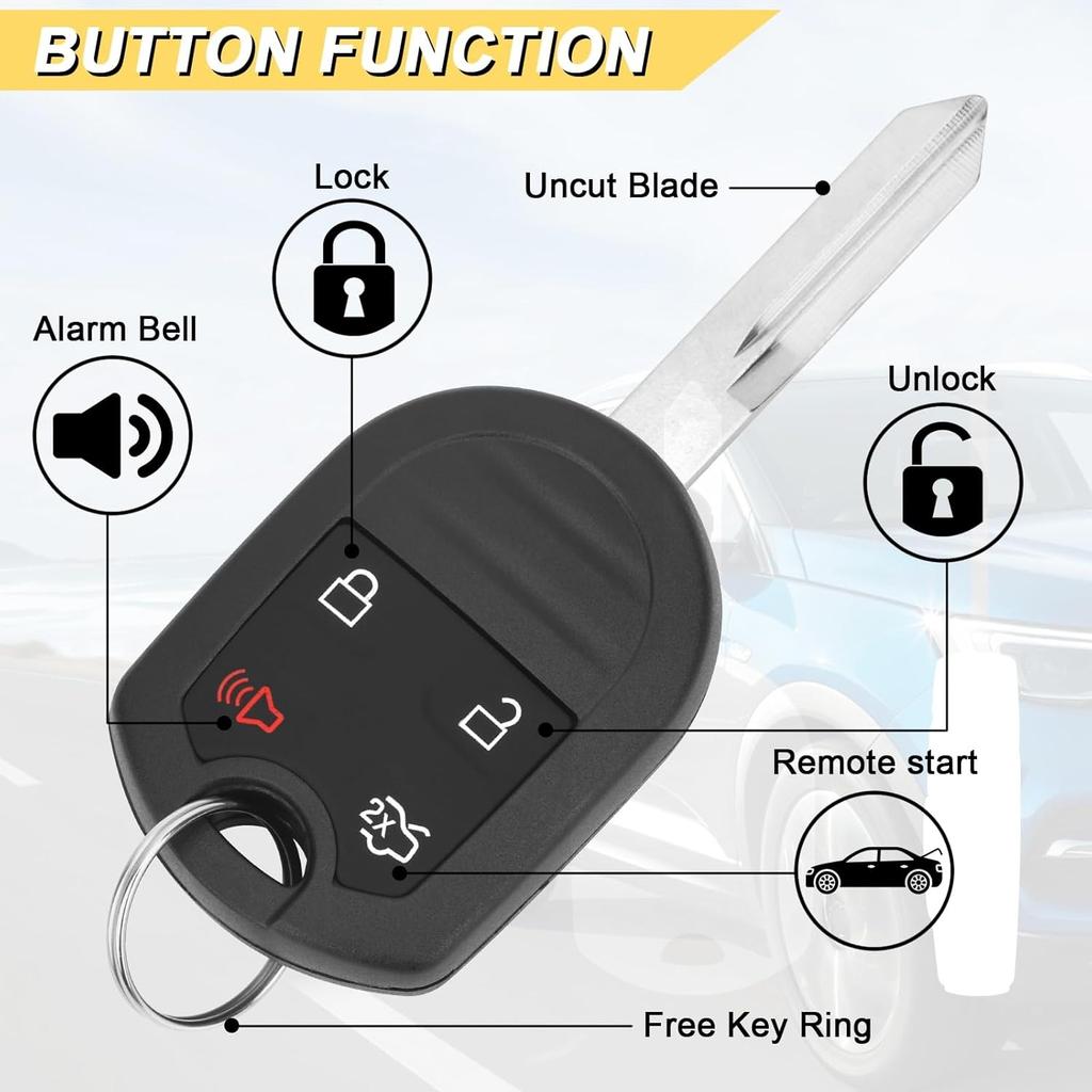 Key Fob for 01-15 Ford Explorer, 05-14 Mustang, 03-17 Expedition, 07-15 Edge, 00-19 Taurus, 00-09 Mercury Sable, 04-15 Lincoln Navigator, CWTWB1U793