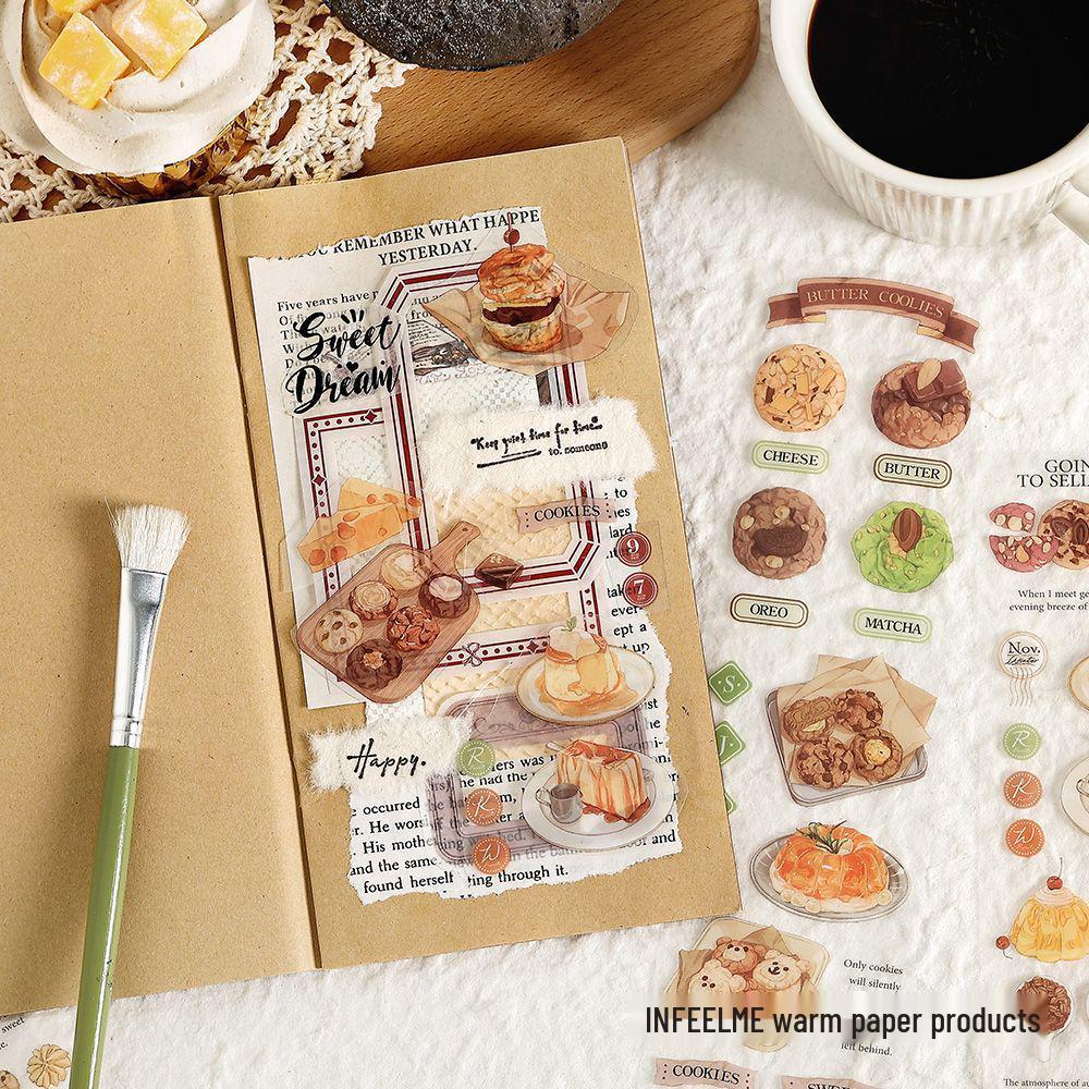 Infeel.Me Retro Ins Bread Dessert Planner Oil Tape - Tuesday Series PET Long Strip