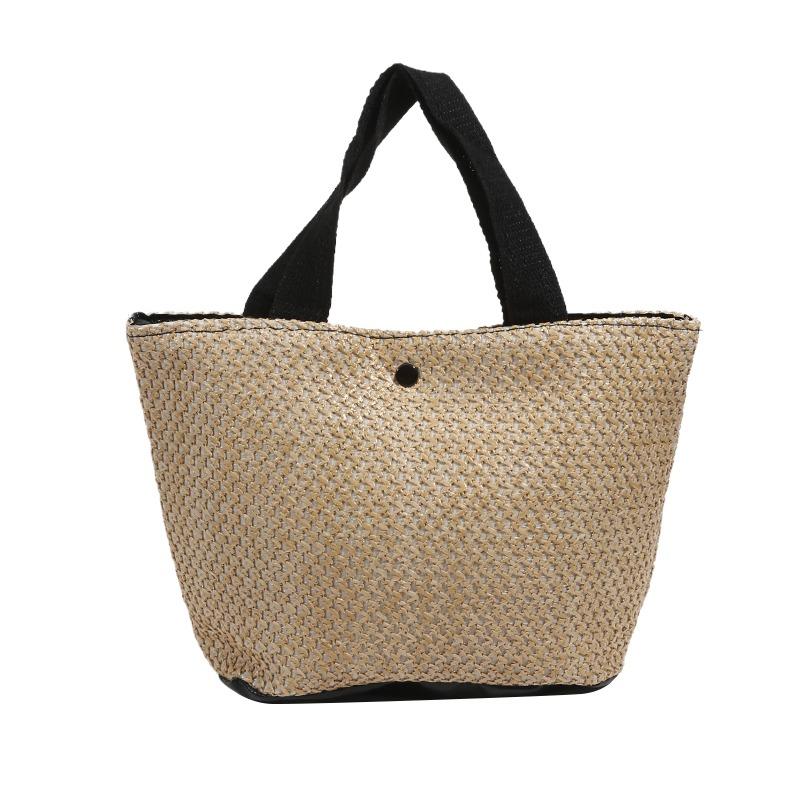 Beach Straw Shoulder Messenger Bag Women Bohemian Summer Woven Rattan Bucket Handbag Handmade Crossbody Bags For