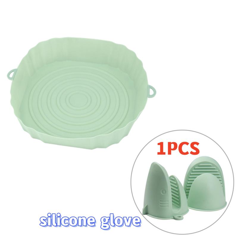 Air Fryer Pan Silicone Basket Airfryer Oven Baking Silicone Tray Reusable Airfryer Pot Pan Liner Mold Pizza Fried Kitchen Tools