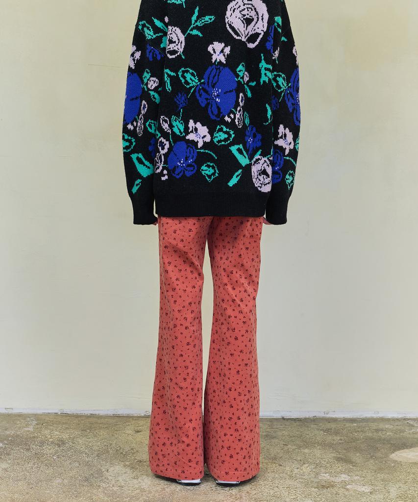 Dyuidyui Flower Corduroy Pants_Pink