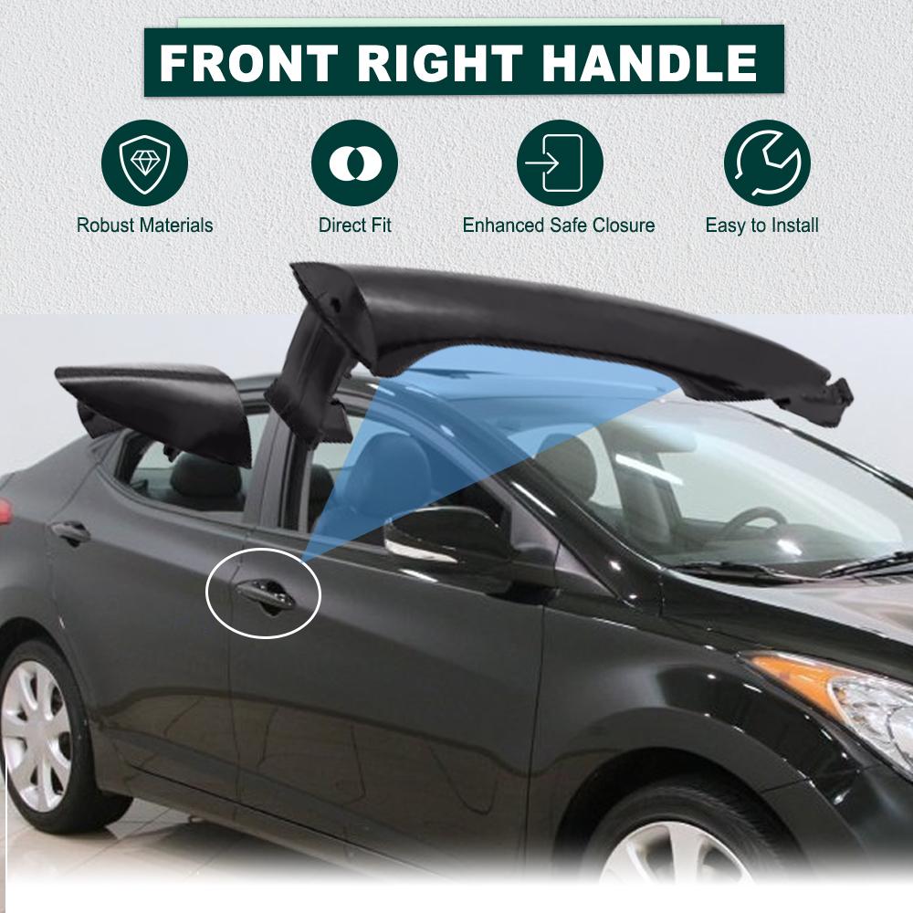 For Hyundai Elantra 2011-2016 Black Outside Exterior Door Handle Front Rear Left Right 83661-3X000 83651-3X000 Left Hand Drive Front Right