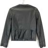 M-PREMIER COUTURE F131-002 Black Lamb Nappa Leather Collarless Jacket Jacket 36 blackUsed