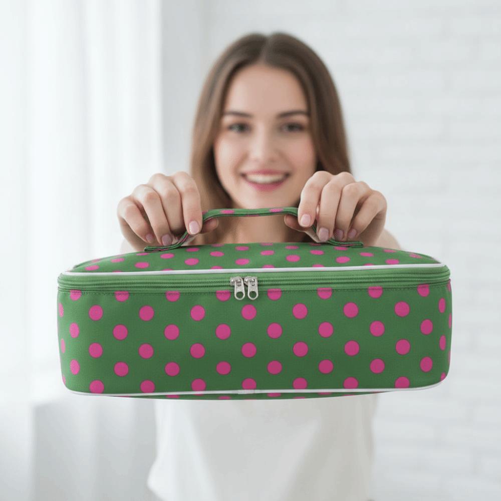 Handbag Blow Dryer Pouch Quilted Cotton Curling Iron Organizer Hair Dryer Bag Bathroom Storage