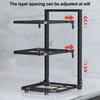 Multi-Layer Pot Storage Rack Strong Load-bearing Hollow Design Adjustable Cabinet Under-Sink Pan Rack Cookware Holder