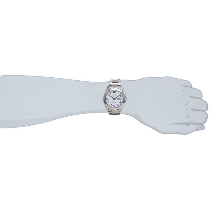 [Citizen Q&Q] Uhr Analog Wasserdicht Datum Tag Metallarmband A142-214 Herren Silber Silber1