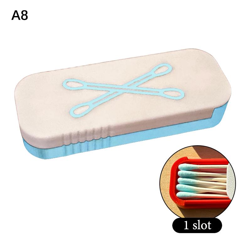 Mini Sliding Cotton Swab Storage Box Portable Dust-Proof Cotton Bud Case Multi Compartment Organizer for Travel Daily Use