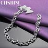 Bracciale con ciondolo a forma di cane carino in argento sterling 925 CHSHINE per donna, da sposa, festa, moda e gioielli
