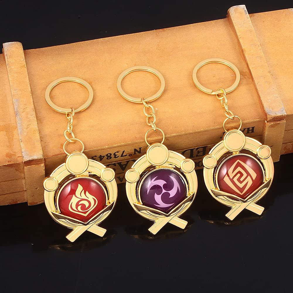 Lightning Grass Elemental Eye of God Keychain Small Pendant for Car Bag Birthday School Festival Anime Lightning Grass [LOMANZI] Pendant, Keys,