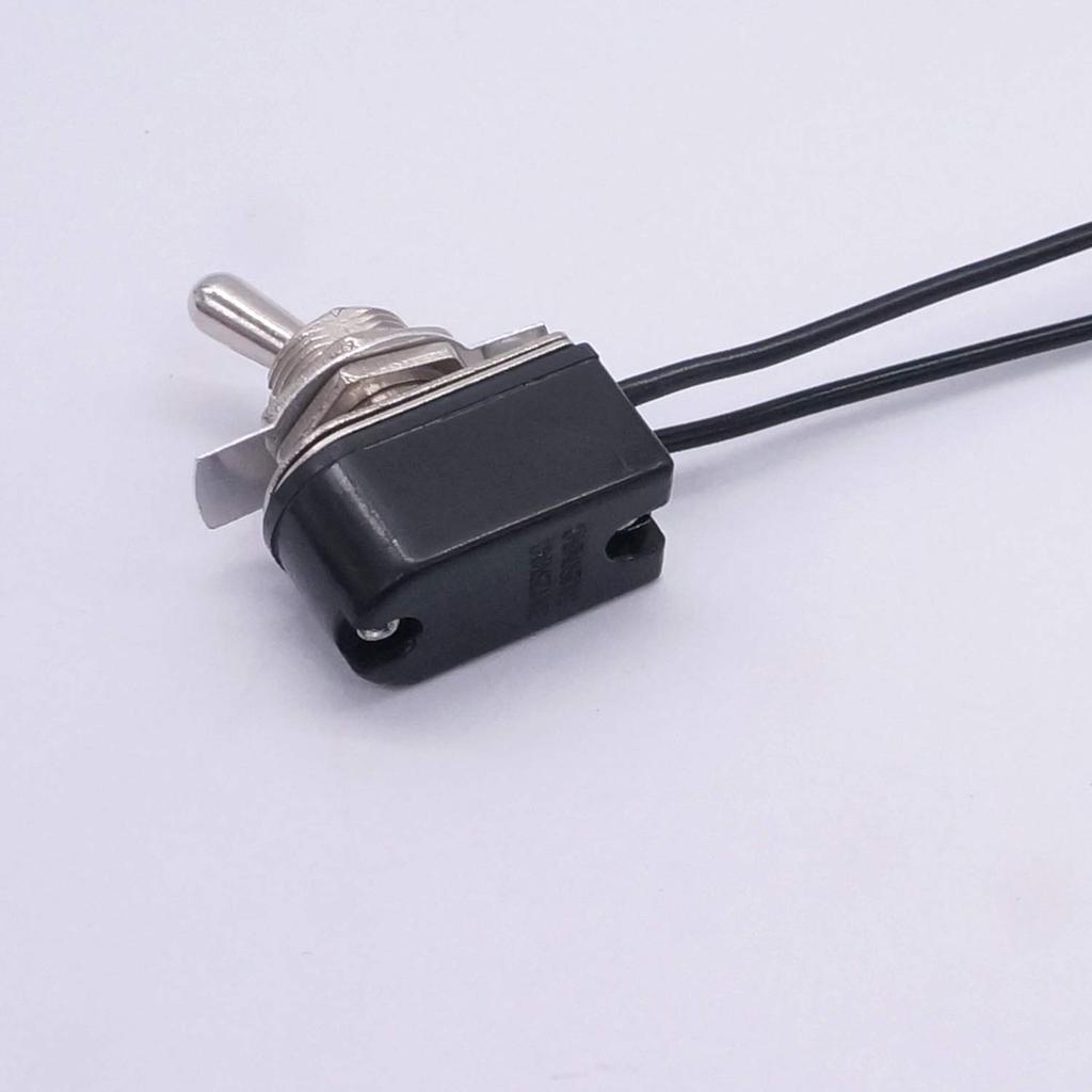 Taiss 2pcs Toggle Switch SPST 2 Position Latching ON/Off 6A AC 125V /10A DC 12V Toggle switches Incidental 5.2 inch Connect Wire Rocker Arm Switch