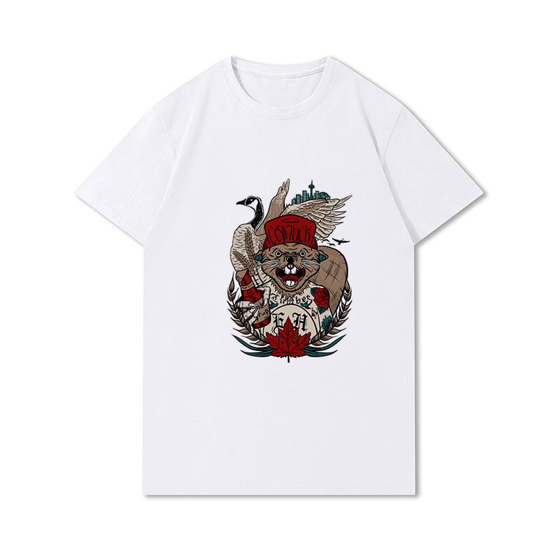 S-3XL 100 Fantasie Harajuku Grafica Estiva Bianca Magliette Donna Stampate Casual Maniche Corte Top Girocollo