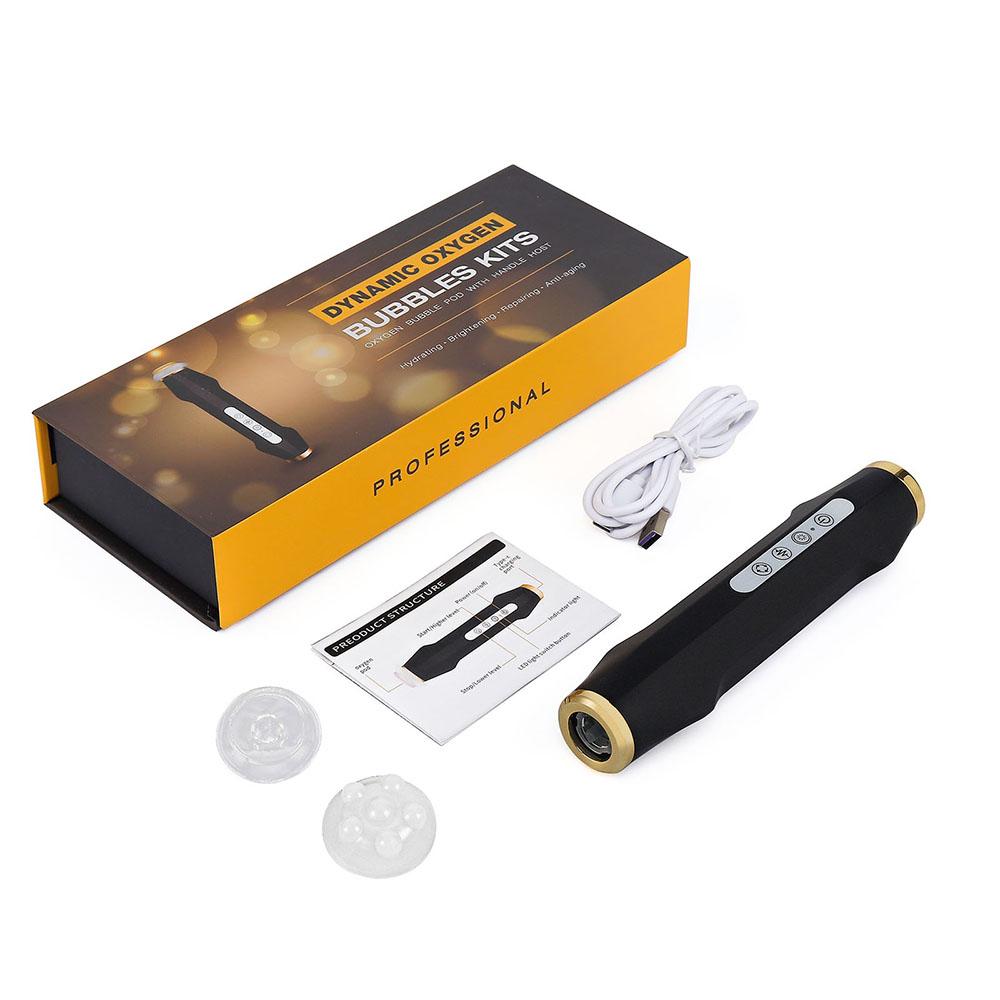 

1 шт. кислородная пузырьковая ручка CO2 кислородный портативный аппарат для лица CO2 гель для ухода за кожей лица СПА-аппарат для красоты CO2 пузырьковый кислородный аппарат чёрный