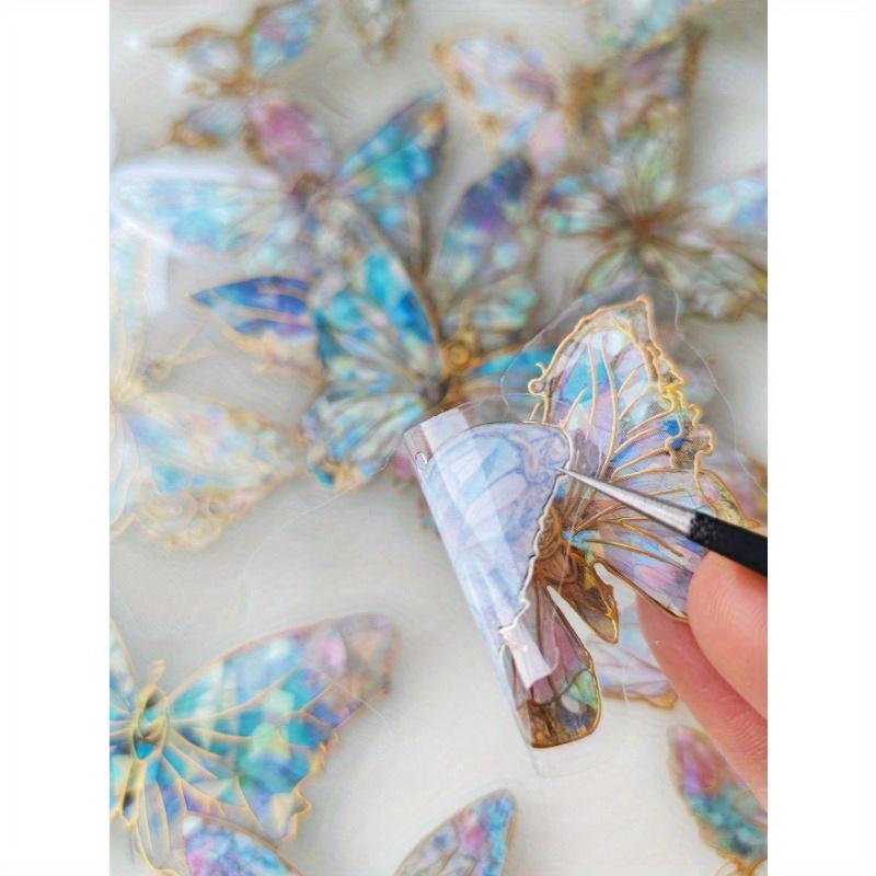 1 paczka(20szt) Iryzujące naklejki w kształcie motyli do DIY scrapbookingu, dekoracji dziennika