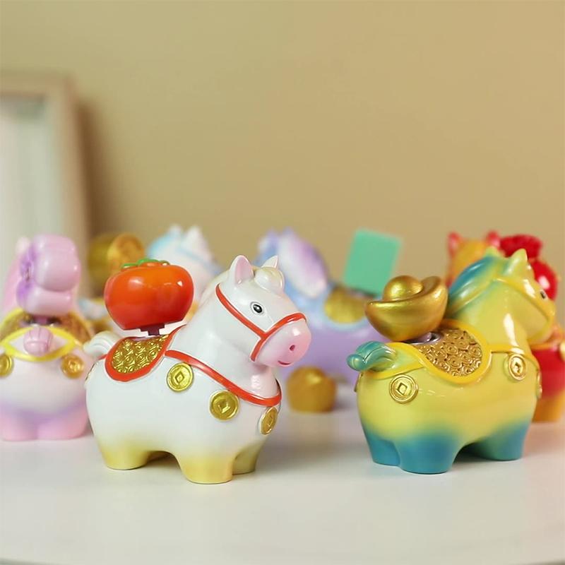 Zodiac Horse Ornaments Handcrafted Year Of The Horse Resin Cartoon Horse Statue Diy Craft