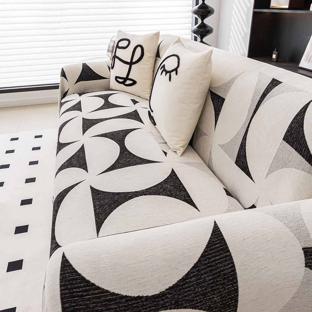 Irregular Windmill Chenille Sofa Towel for the Living Room, Nordic Style Home Decor with Tassel Edges, Three-Seater Sofa Set
