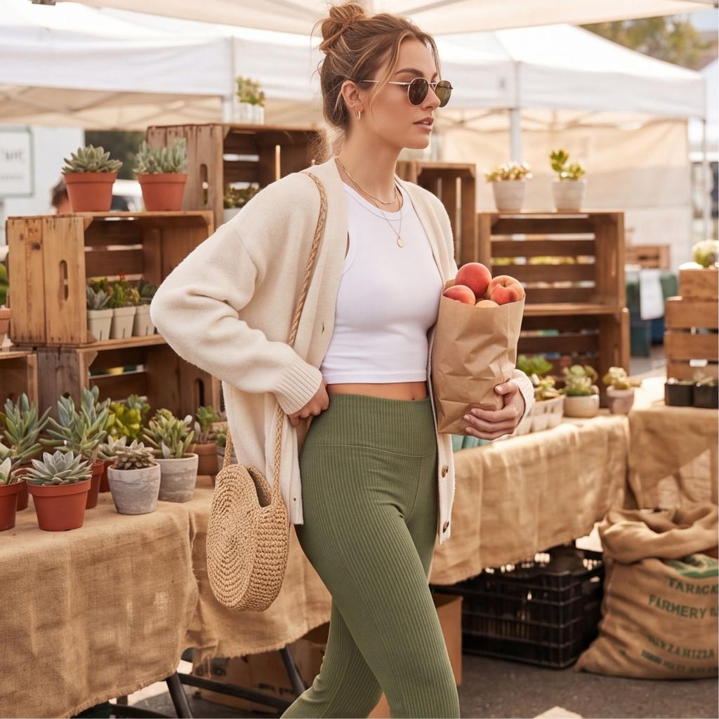 High Waist Ribbed Flared Leggings for Women Slim Fit Stretchy Bootcut Pants with Tummy Control and Butt Lifting Design for Yoga Fitness