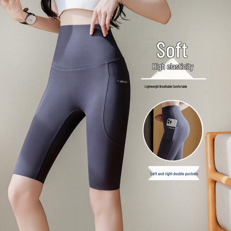 

Women s High-Waist Double Pocket Yoga Pants, Plus Velvet, Hip-Lifting, Plus Size, Spring/Autumn, Ideal for Chubby Girls L