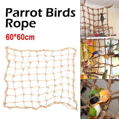 Birds Swing Ladder Toys Hemp Rope Net Pet Parrot Birds Chew Play Climbing Ropes with Hook Pet Accesorios for Bird Indoor Toy