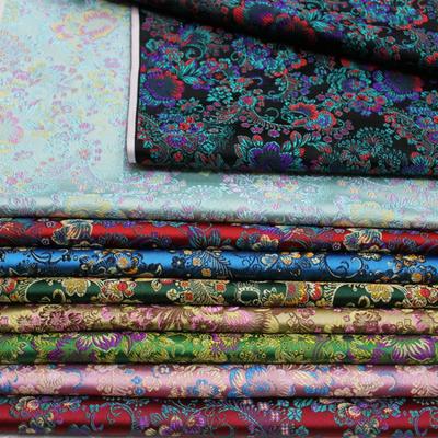 Wide 75cm Chinese Style Jacquard Brocade Spun Fabric Decorative Handcrafted Silk Antique Fabric DIY Cheongsam and Mongolian Robe