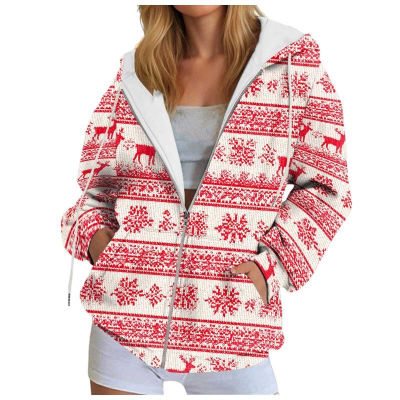 Fall Hoodies for Women Women's Sweatshirt Christmas Graphic Hoodies Casual Long Sleeve Loose Pullover Tops With Ladies Fall Tops