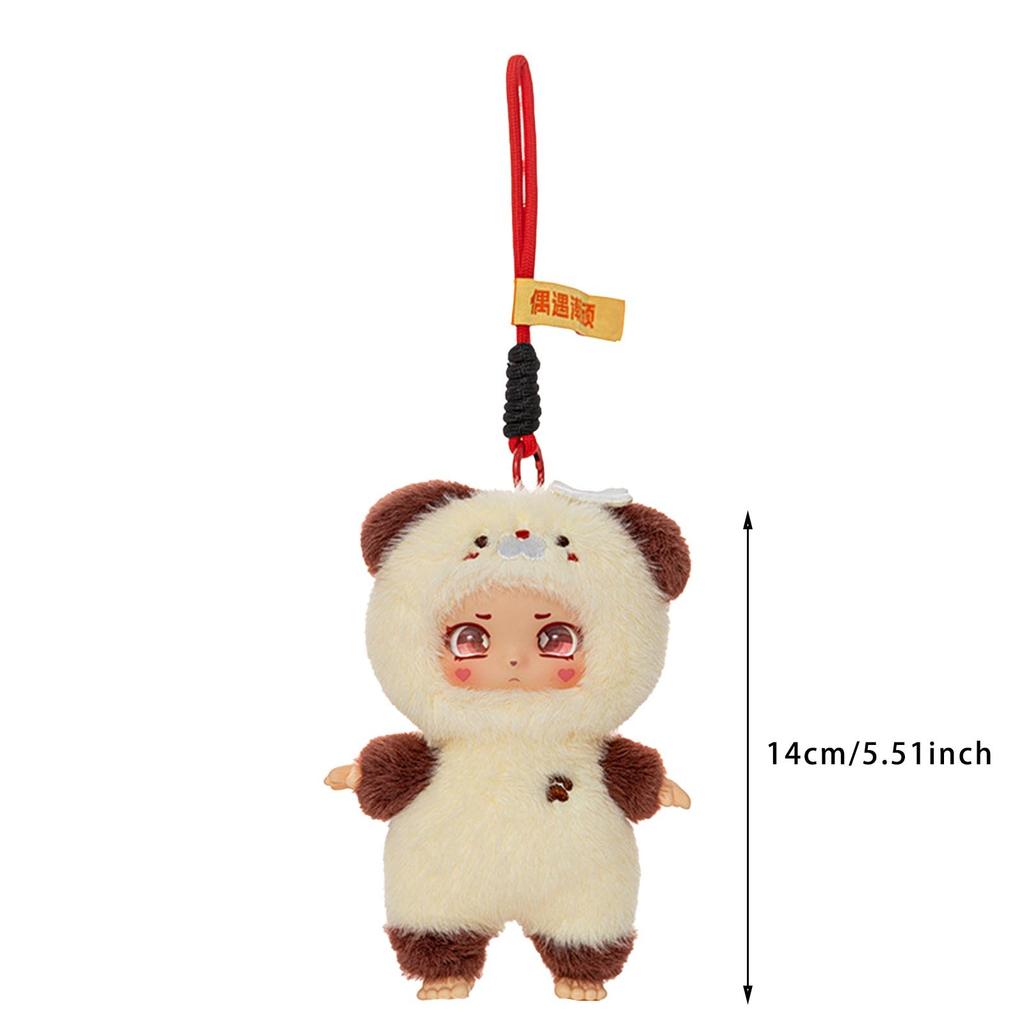 Trendy Cute Animal Series Vinyl Plush Toys Cartoon Panda Otter Puppy Backpack Pendants Kawaii Stuffed Plush Doll Keychain