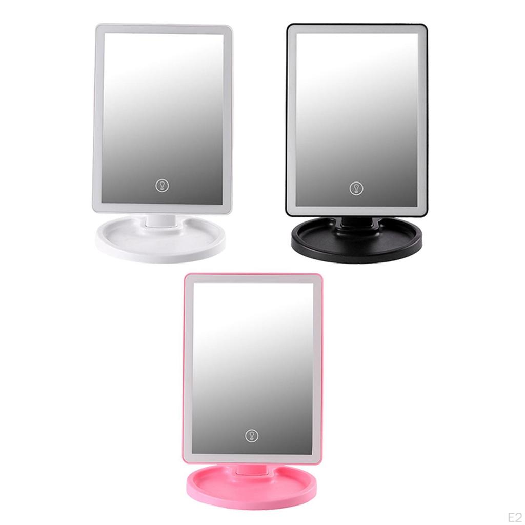 With Lights USB Rechargeable Illuminated Mirror Rotation for Vanity Dressing Table Girls Women