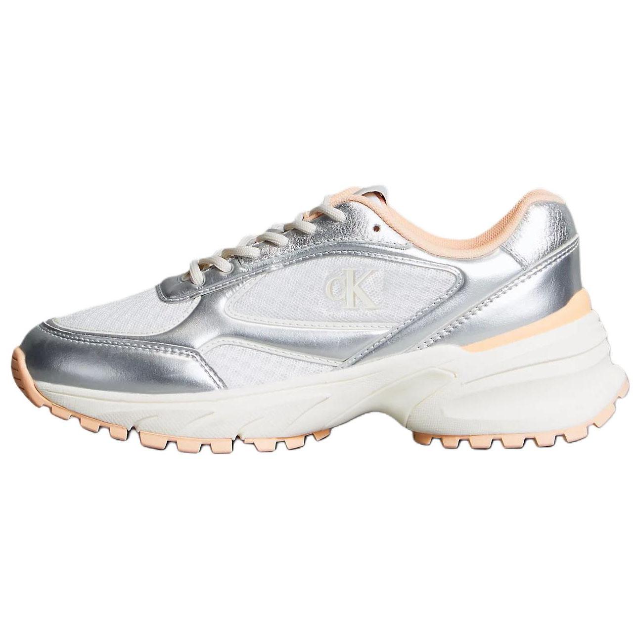 

Calvin Klein Trailblazer Mesh Thick Sole Round Toe Low Top Casual Shoes Women sneaker Silver YW0YW020630I7 36