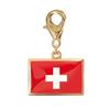 Braccialetto con Charm Bandiera in Acciaio Inossidabile con Moschettone, Gioiello Ciondolo Paese per Regalo di Viaggio Accessorio Stile