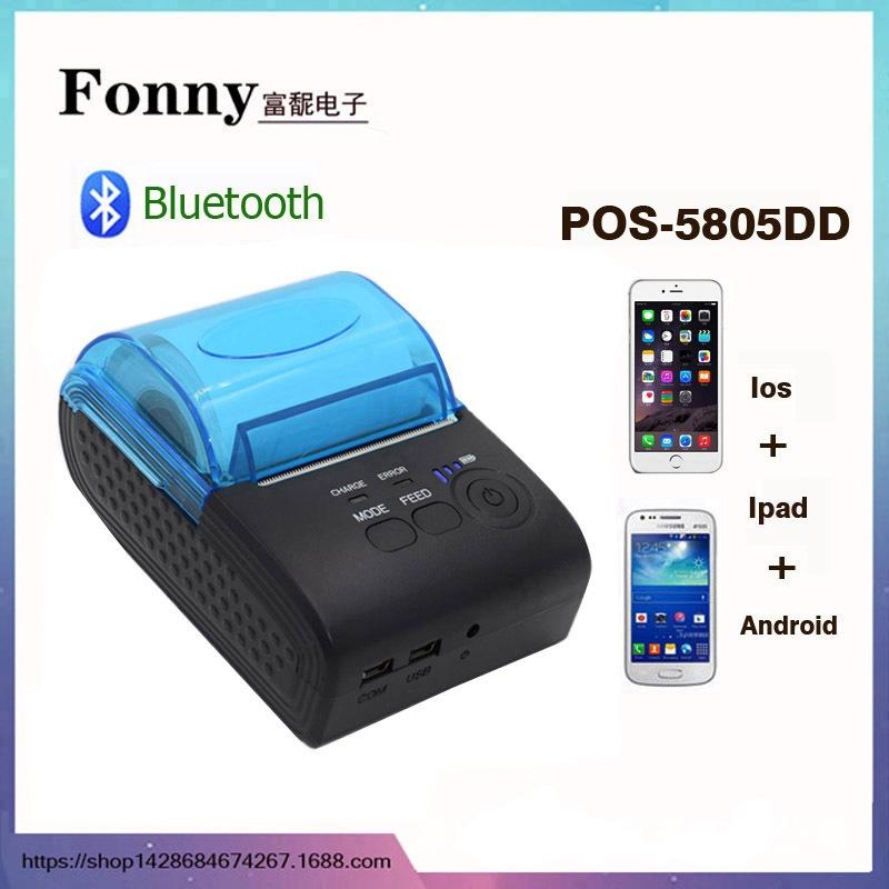 Беспроводной термопринтер 58 мм Bluetooth 4.0 POS-5805DD EU Plug - English