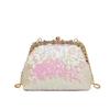 European and American Sequined Dinner Bags Spring and Summer New 2025 Fashionable Retro Texture Shoulder Chain Crossbody Small Square Bag Women