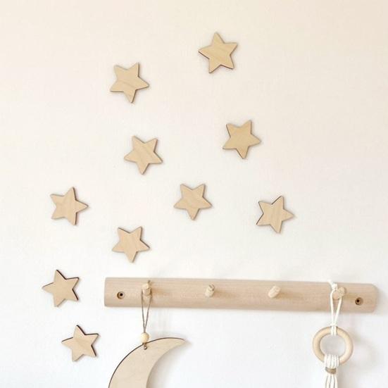10 Pcs Star Wall Decoration Wooden Boho Star Wall Decor Nursery Wall Star Decoration for Baby Room Kids Bedroom