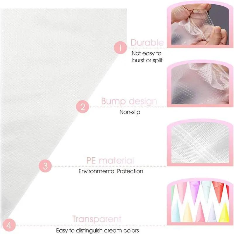 100pcs Disposable Pastry Bag Cake Cream Icing Piping Bags For Cake Dessert Cookies Decorating Tools Kitchen Baking Accessories