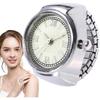 Stainless Steel Link Ring Watch Unisex Analog Fashion Accessory Lightweight Alloy Case Battery Operated Casual Use