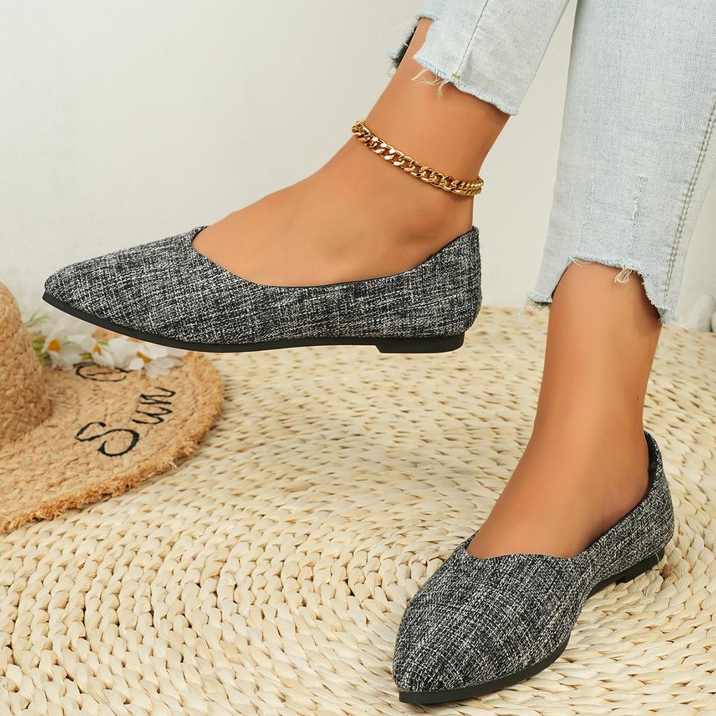 Fashion 2024 Fashion Slip on Loafers Breathable Summer Ballet Shallow Women Soft Bottom Pointed Toe Flats Shoes Big Size Shoes for Women