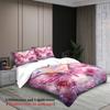 Butterfly Print Bedding Set Pink Purple Crystal Butterfly Design Bedding Set With Duvet Cover & Pillowcases For Bedroom Decor