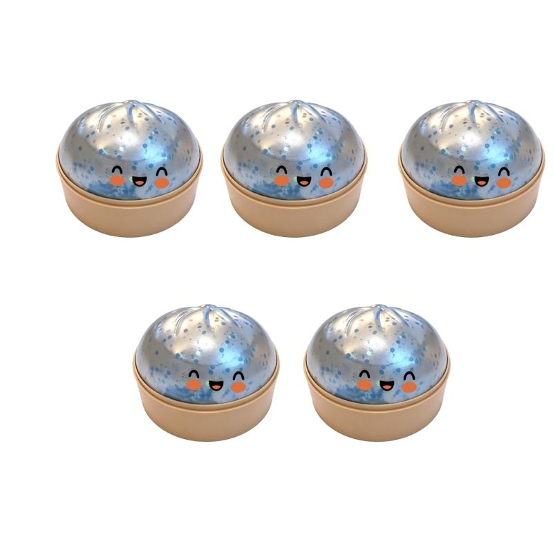 5Pcs Dumpling Press Toy, Giants Glitters Dumpling Fidgets Sensory Toy For Safe And Funny Kitchen Activity With Kids