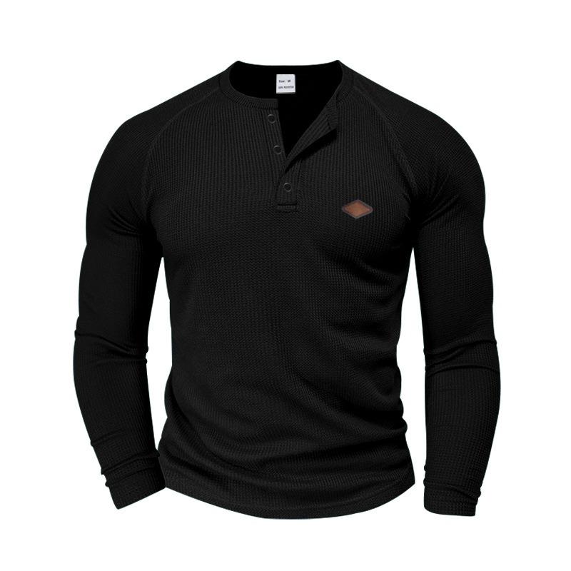 MGHR Men's Fashion Casual Autumn Winter Long Sleeve V-Neck  Blouses & Shirts