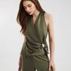 Women's Summer Sleeveless Vest High Waisted Wide Leg Drag Suit