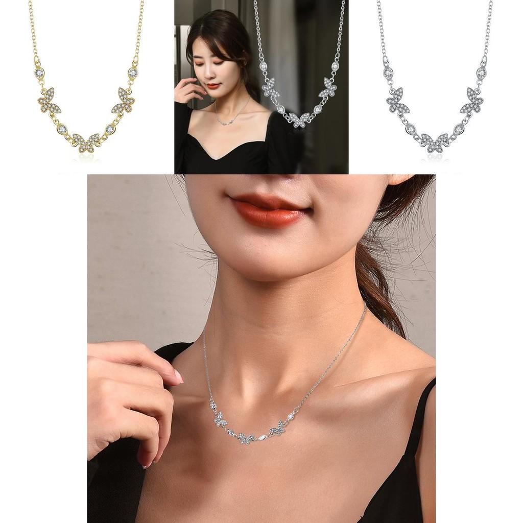 Chic Simple Butterfly Pendant Necklace For Women Unique Design In Silver Gold And