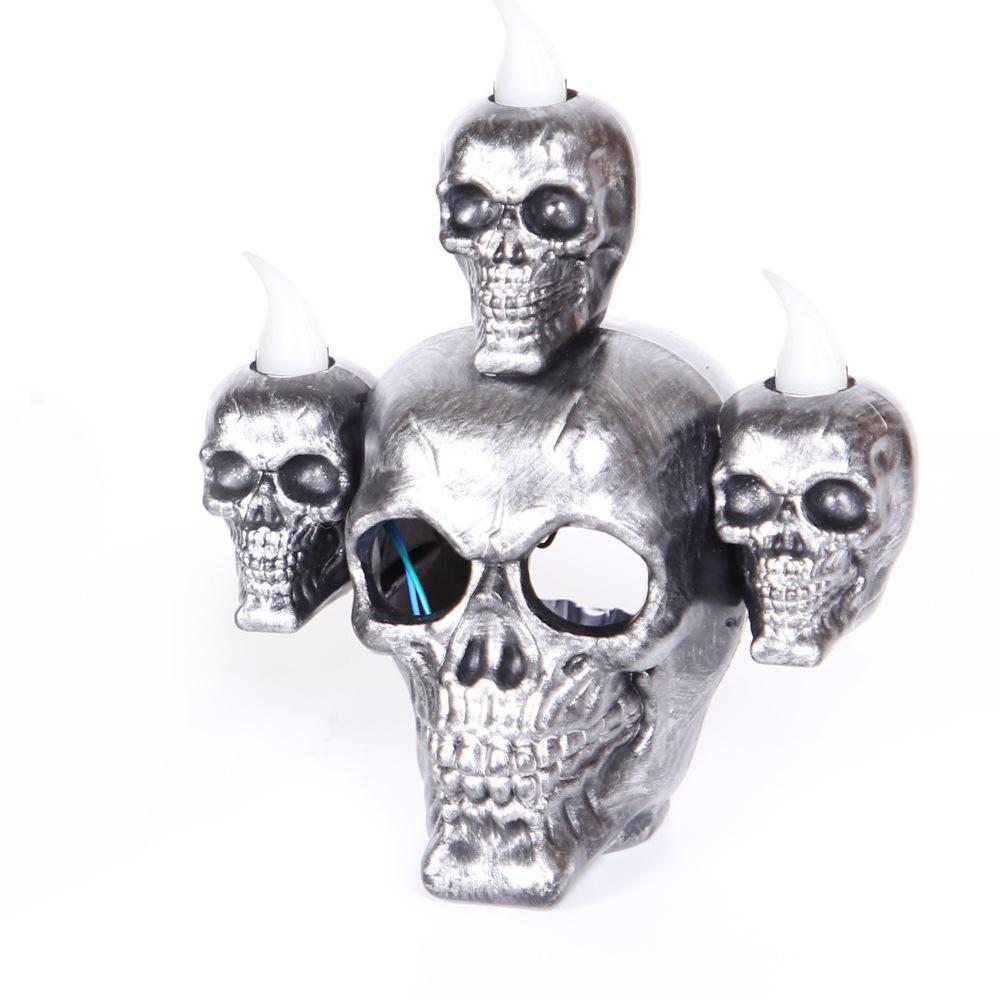 Skulls Figurines with Sandalwood Smoke Ornaments LED Lights Illuminate Your Ghost Festival Display Halloween Decorations
