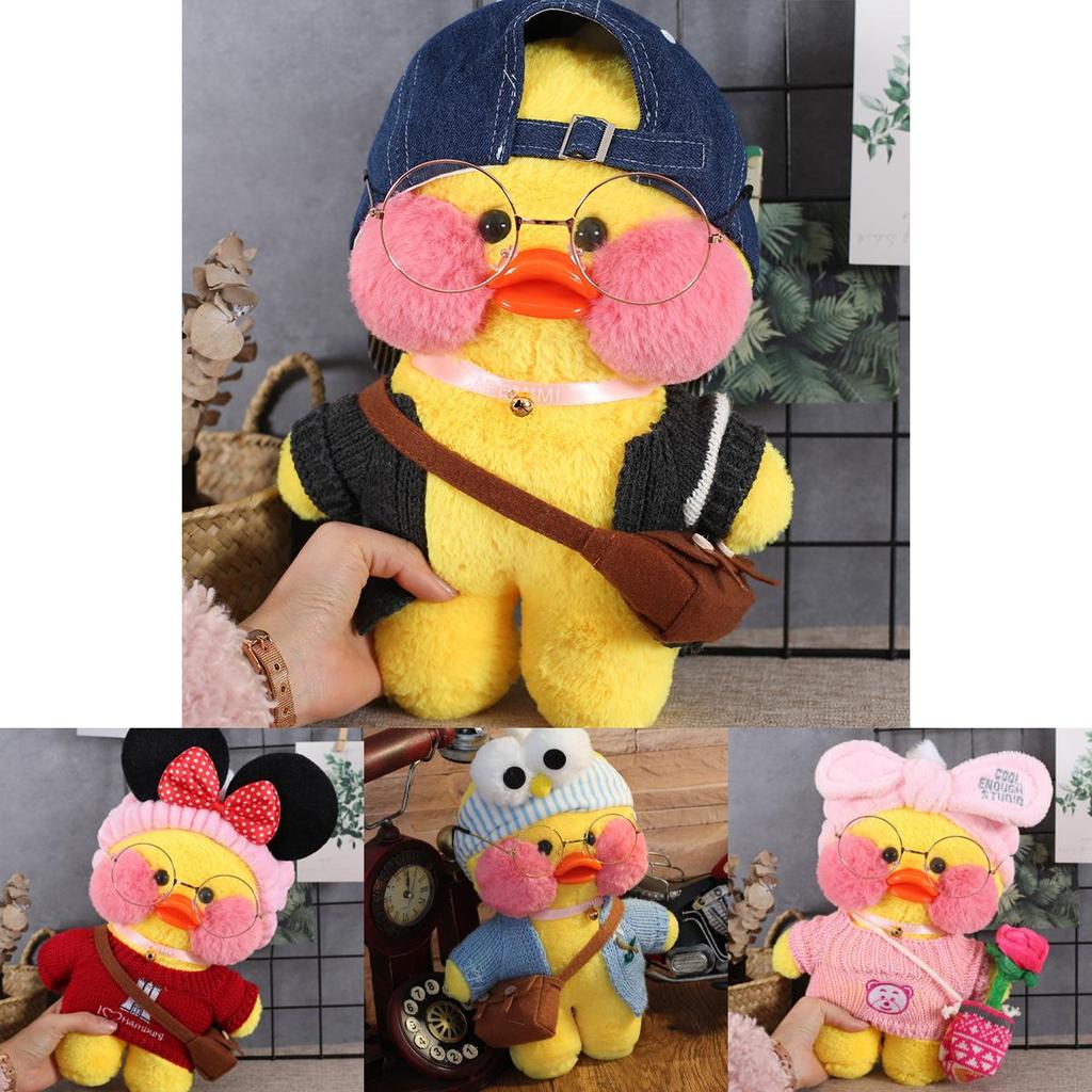 Miękka i Urocza 12"/30cm Lalafanfan Cafe Mimi Żółta Kaczuszka Kostium Pluszowa Zabawka