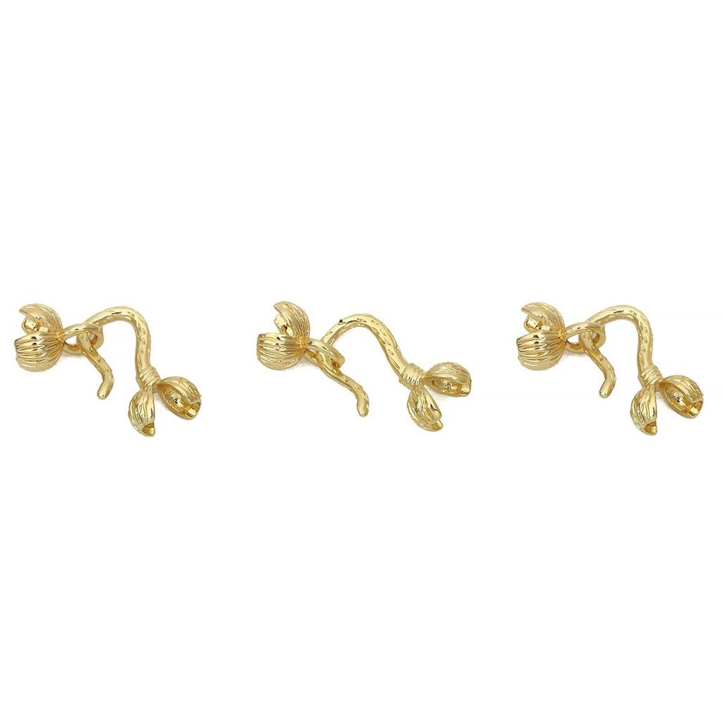 Copper Flower Bud Closure Clasps Charms DIY For Women Earring Making Supplies for DIY Jewelry Making