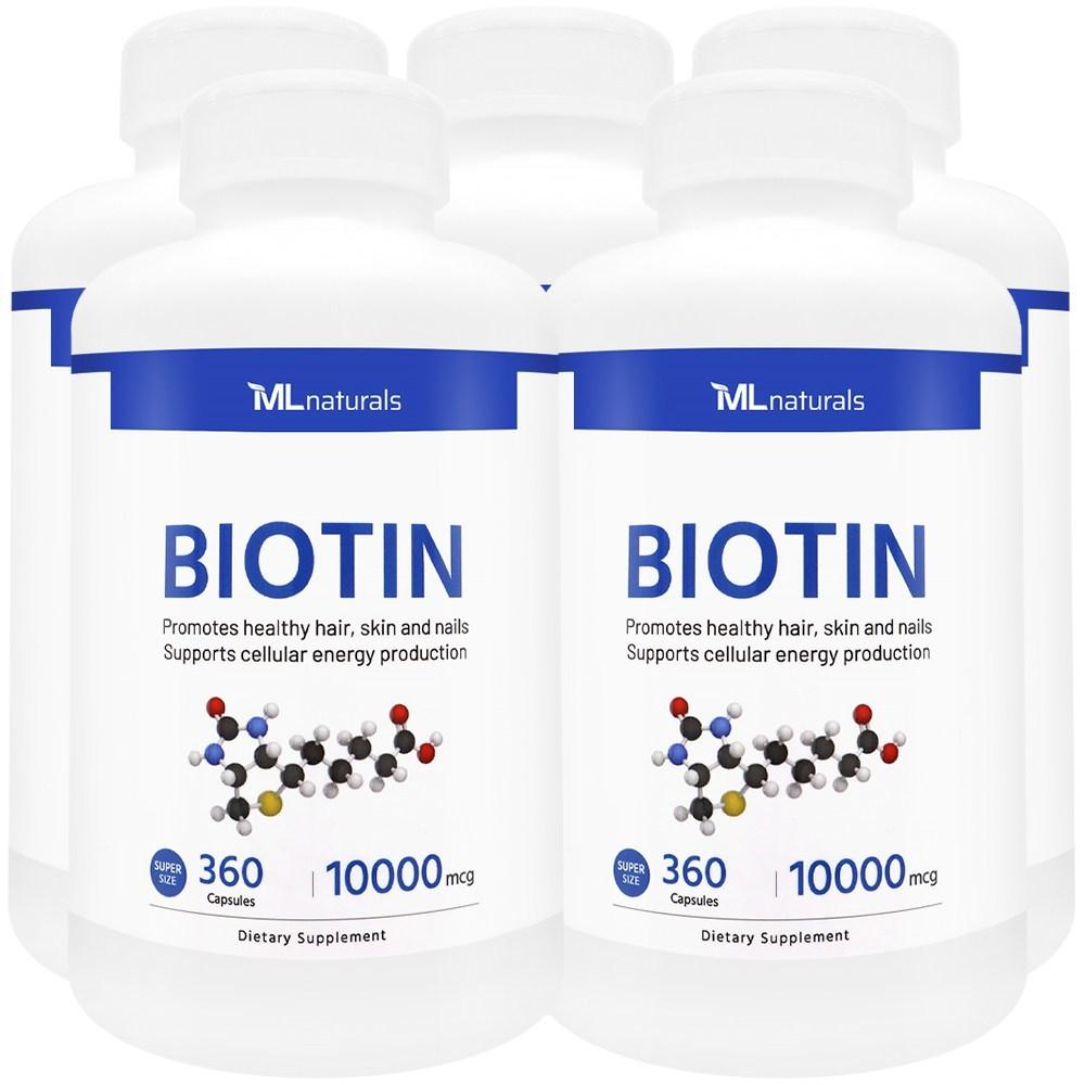 cGMP USA (Origin: USA) FDA Compliant Manufacture MyLife Naturals Biotin 10,000 mcg (Super) 5 pcs 360 Tablets