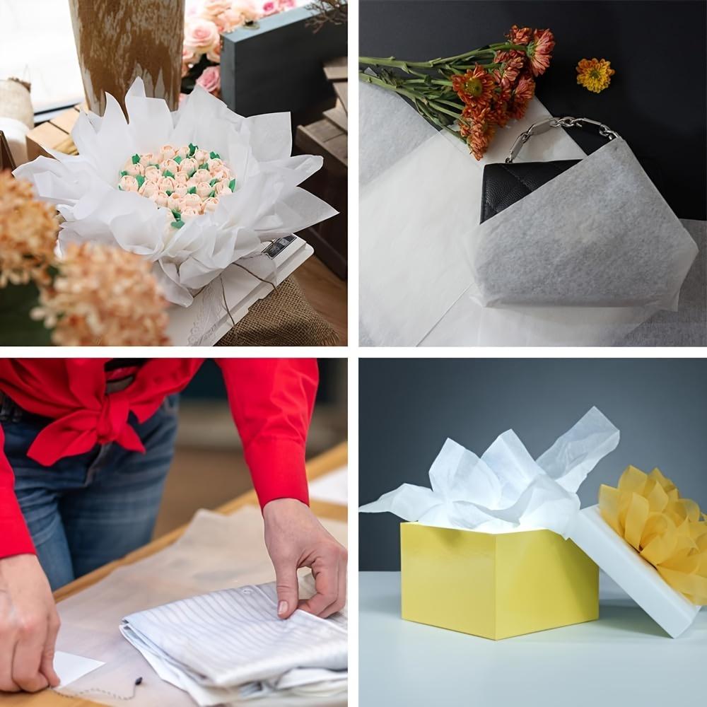 60 Blatt weißes Seidenpapier – vielseitiges Geschenk- und Bastelpapier-Großset für Geschenke, Verpackungen, Blumenprojekte, Dekorationen.
