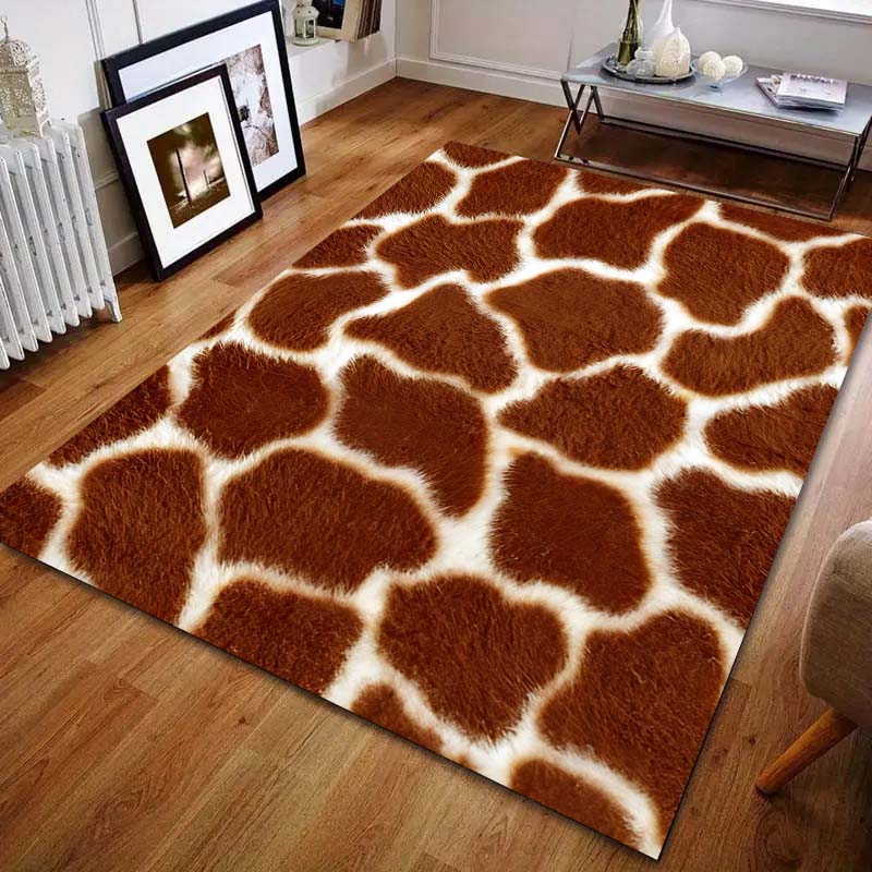 1 szt. Dywan z nadrukiem tekstury żyrafy do sypialni, salonu, przy łóżku, pod sofę, mata podłogowa, nowoczesny wystrój domu, dywan obszarowy, duży rozmiar
