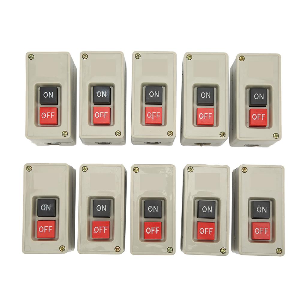 10pcs 3 Phase Motor Switch 2 Position Self Reset Power Press Button Switch for Distribution Boxes