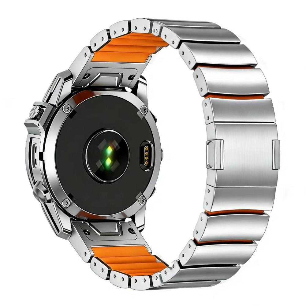 

Titanium 22mm 26mm Quick Fit Band for Garmin Fenix 8 51mm / 7X Pro / 6X / 5X / 3 Tactix 7 Enduro 3 Instinct 2X Garmin Quatix8 47MM Solar Metal Strap 22mm оранжевый/серебряный