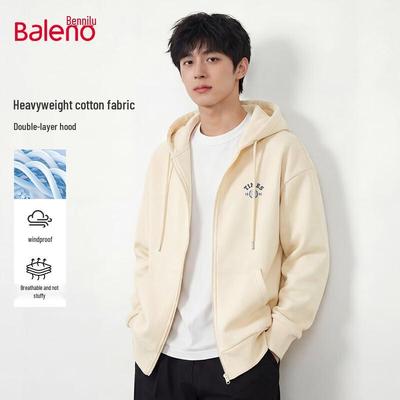 Baleno Men's Loose Fit Hooded Zipper Sweatshirt Jacket